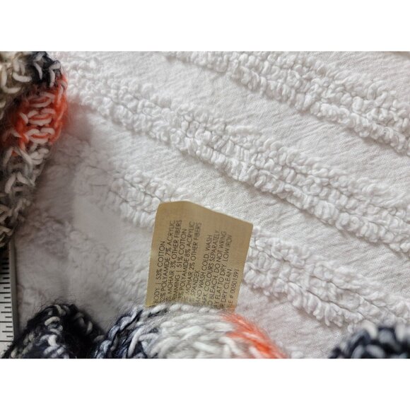 Club Monaco Womens Mohair Blend Striped Crew Neck Sweater Small Orange Pullover - Picture 4 of 8